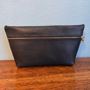 Portland leather goods classic makeup bag black